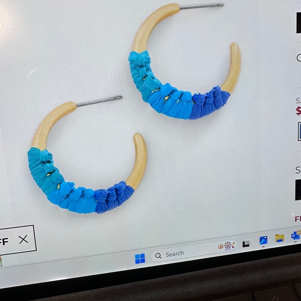Talbots Blue Hoop Earrings
